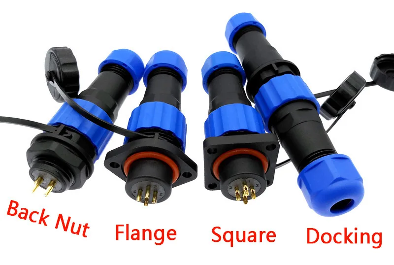 Wasserdichter Steckverbinder SP16 IP68 Kabelstecker & Buchse Männlich und Weiblich 2 3 4 5 6 7 8 9 Pin – Detail 2