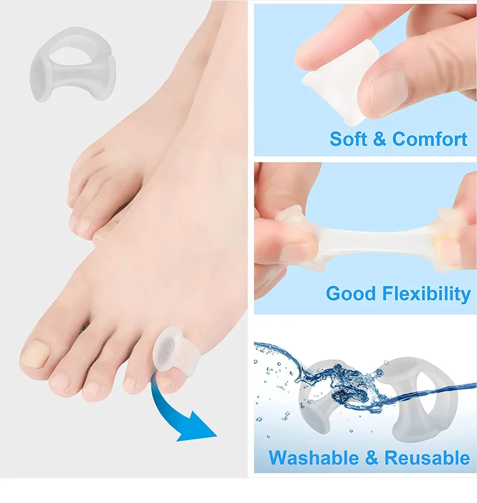 Toe Separators Finger Feet Protector 2pcs Gel Toe Separator Pinky Toe Spacers Little Toe Cushions for Preventing Rubbing Tool