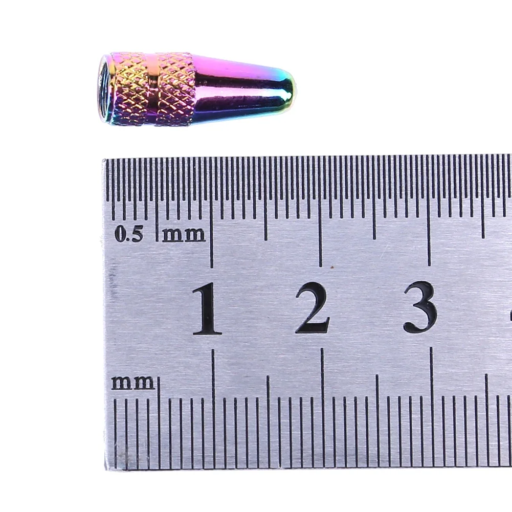 Bicycle Tire Valve Cap Bicycle Valve Cap Valve Caps Rainbow Color Bicycle Tire Valve Cap Aluminum High Pressure Caps For Presta Valves Bike Tyre Hat MTB Accessories 2/5/10/20pcs