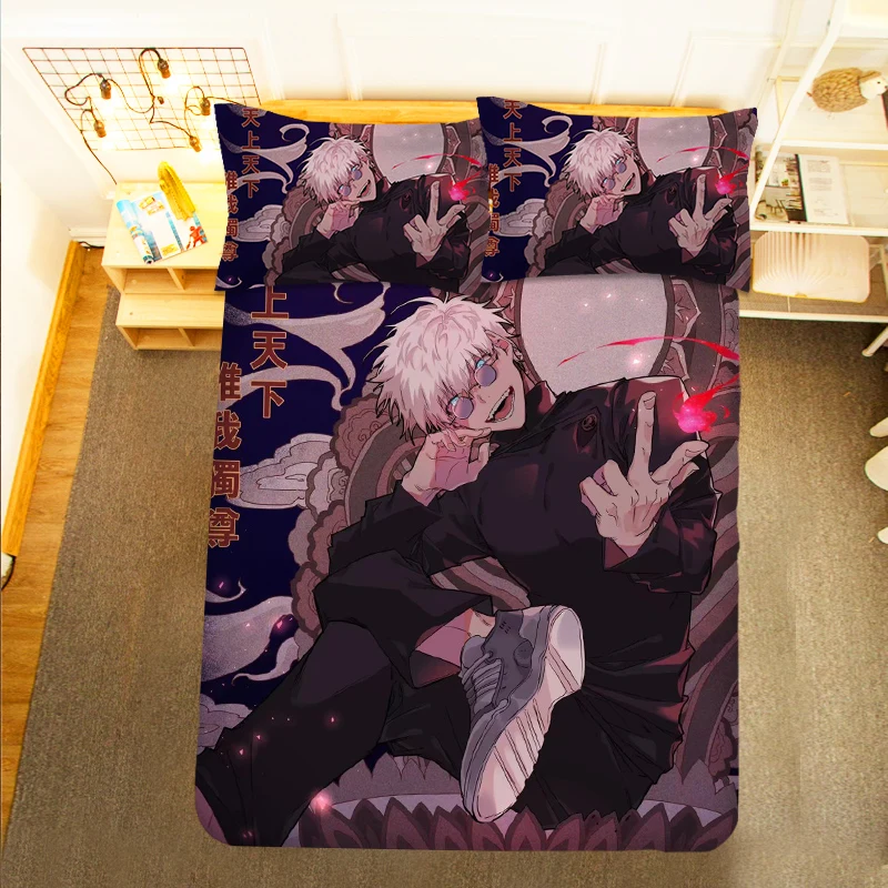 Jujutsu Kaisen Itadori Yuji Anime 3PCS Duvet Cover Sets Cartoon Bedding Children Room Pillow Case duvet sets Bedding Sets