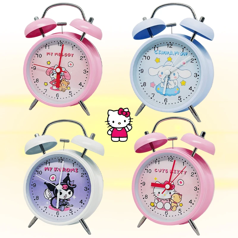 Kawaii Hello Kittys Y2K Sanrio Alarm Clock Anime Kuromi Cinnamoroll