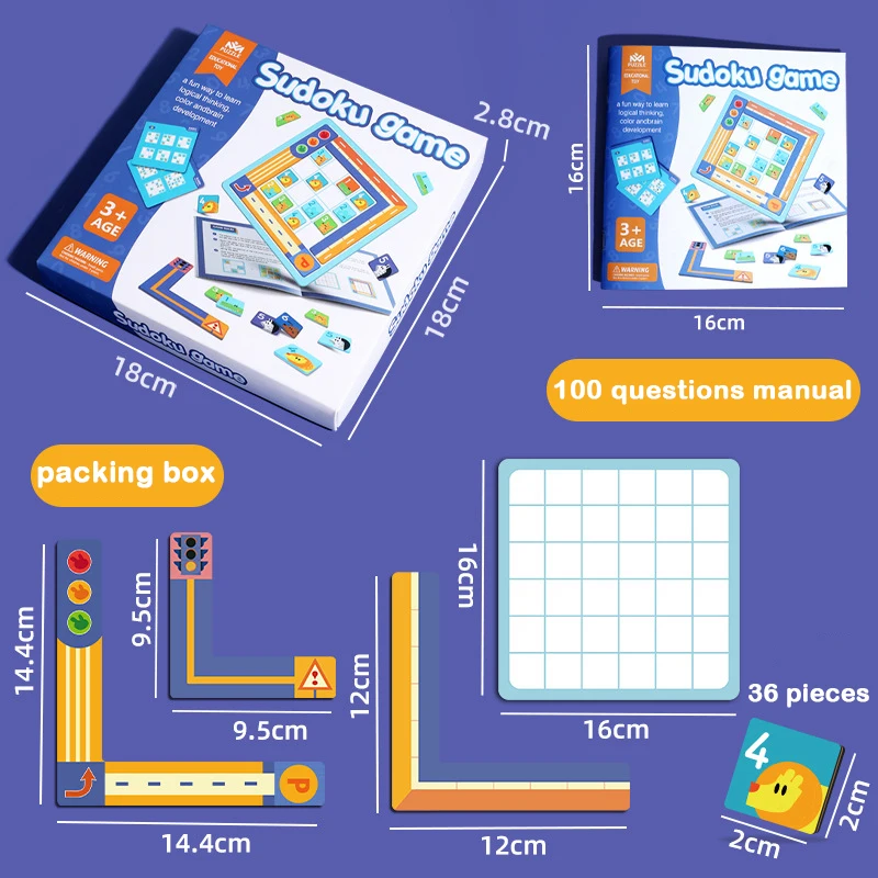 4in1 Sudoku Game Chess Kindergarten Baby Board Game Chess Early Education Steam Puzzle Children's Montessori Toys For Kids 6
