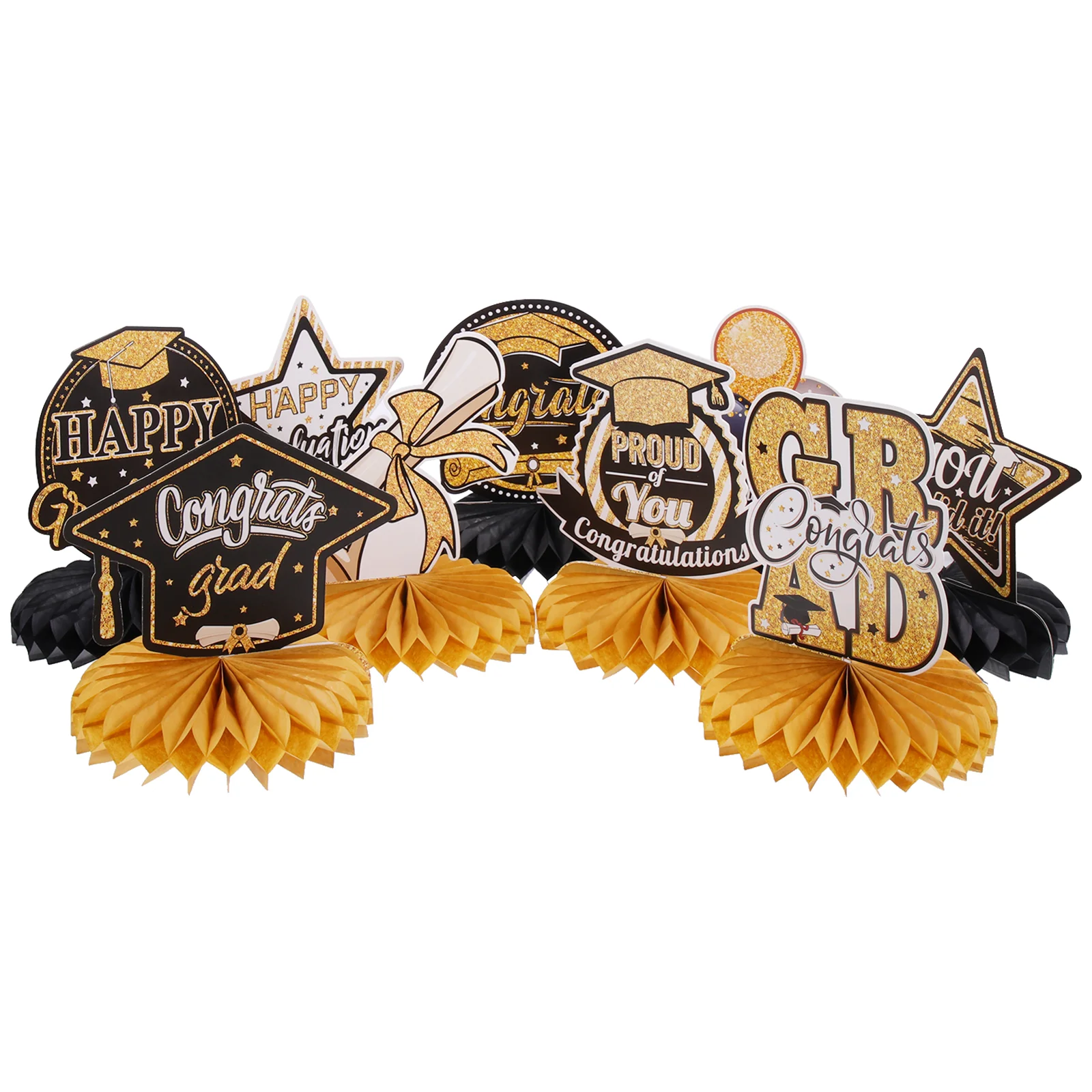 

9 Pcs Graduation Honeycomb Ornament Balls Decors Ornaments Party Supply Decorations Paper Themed