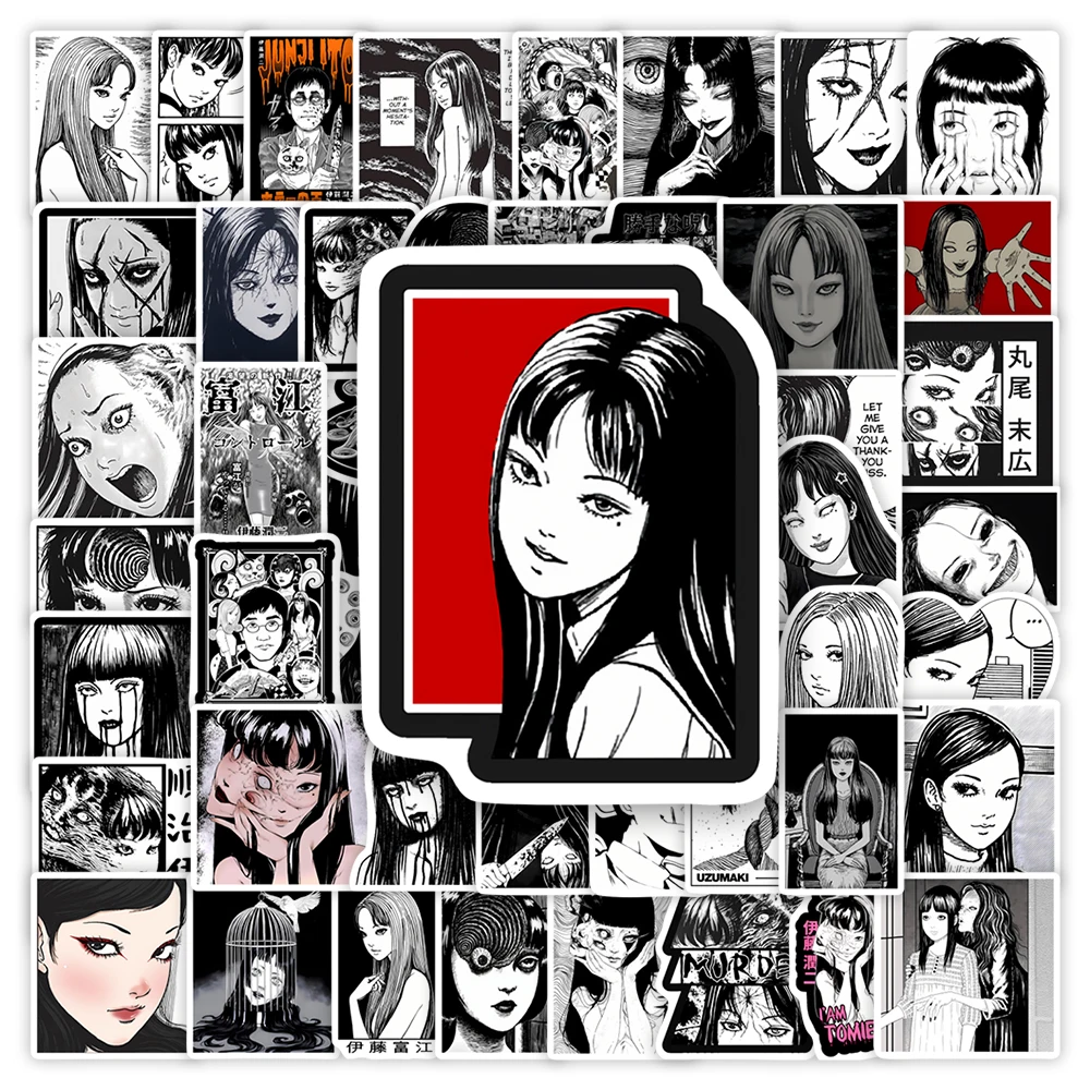 Junji Ito Horror Manga Waterproof Graffiti Stickers - DIY Decorative Decals for Scrapbook, Journal, and More
