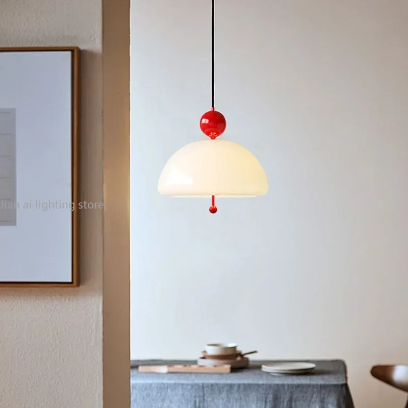 Nordic Danish Minimalist Glass Decorative Chandelier French Lighting Luxury Designer Bedroom Study Dining Room LED Lights