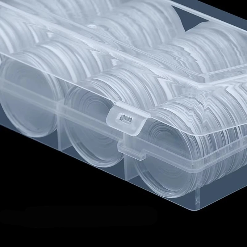 60Pcs Clear Transparent 41mm Coin Capsule Holder Round Boxed Coin Holder Plastic Storage Collectable Display Cases with capsules 3