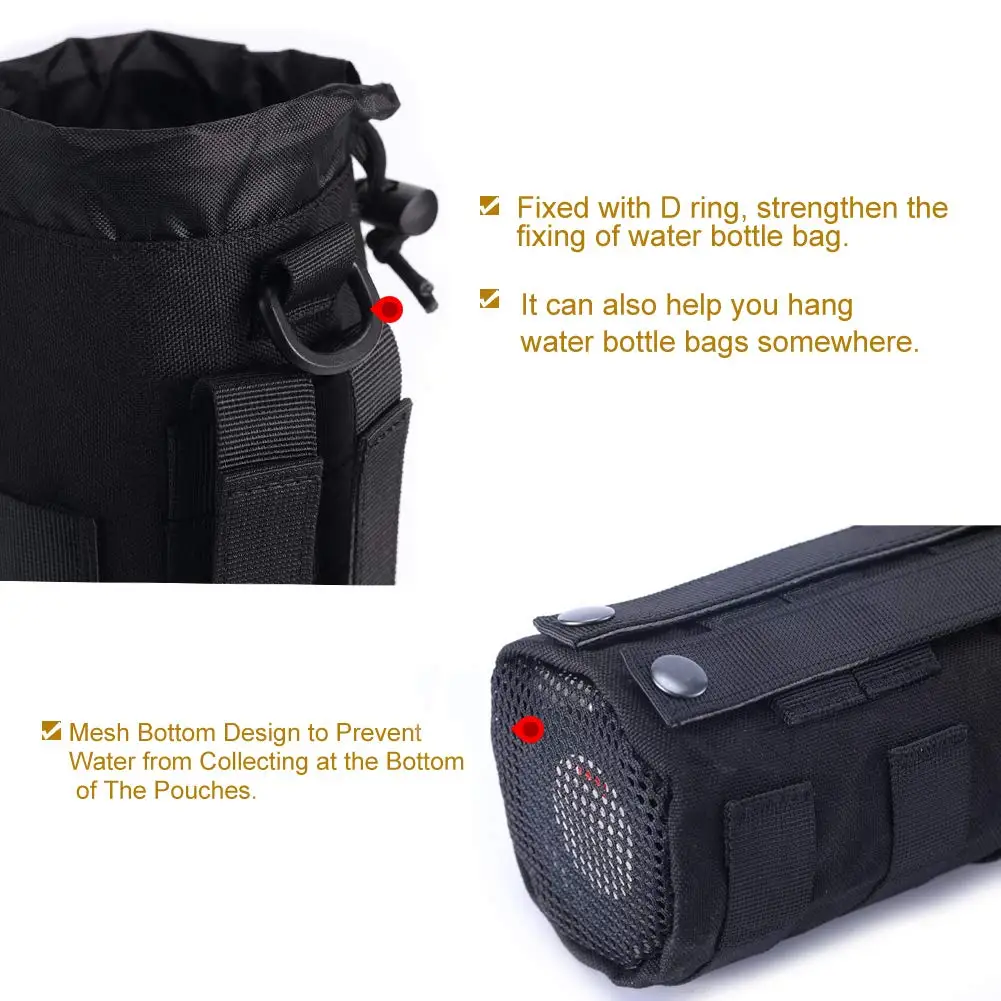 Nylon Tactical Water Bottle Pouch Bag for Camping Hiking