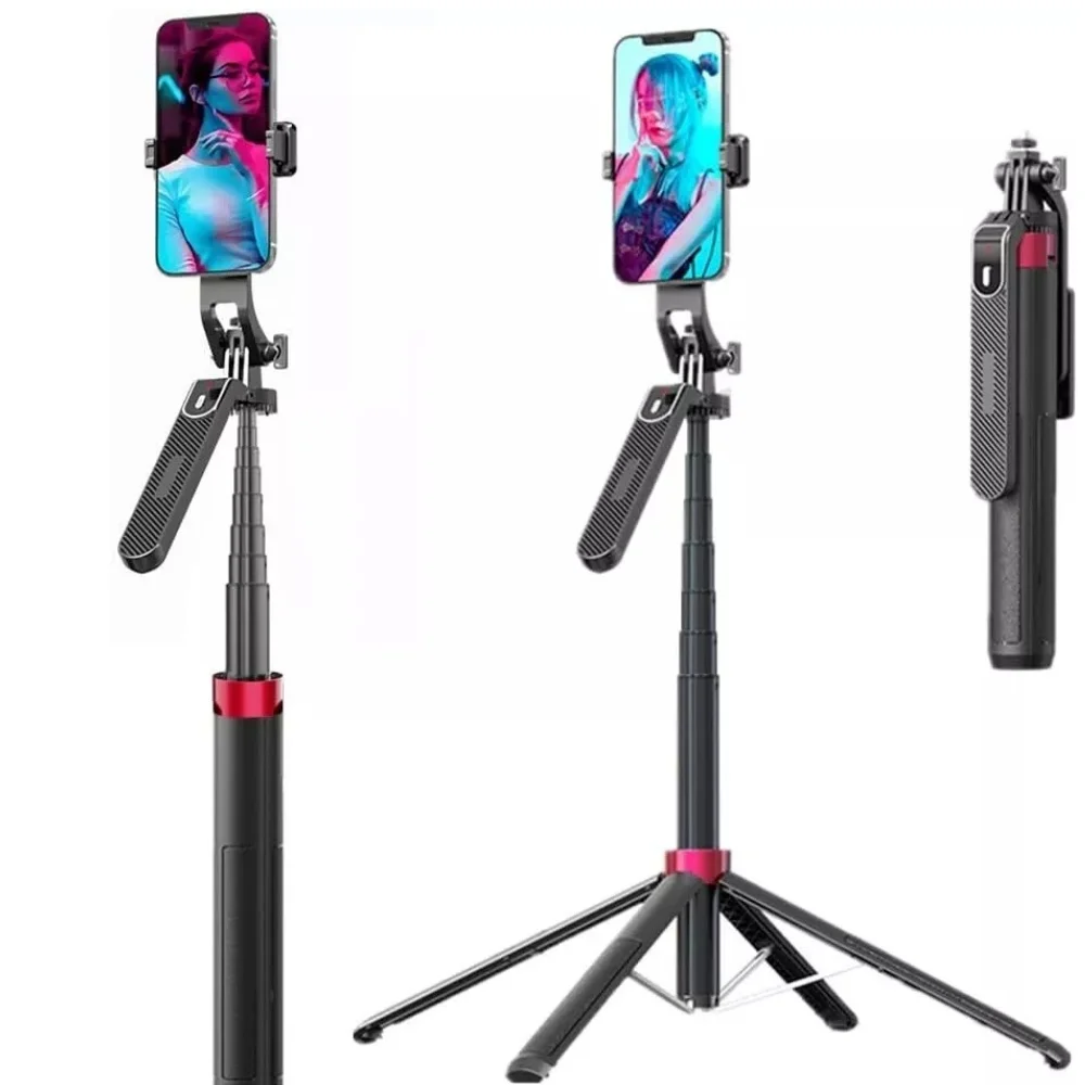 180cm Aluminum Alloy Selfie Stick Portable Travel Tripod, Rechargeable Remote Control, 360&deg; Rotation for Mobile Phone and Camera