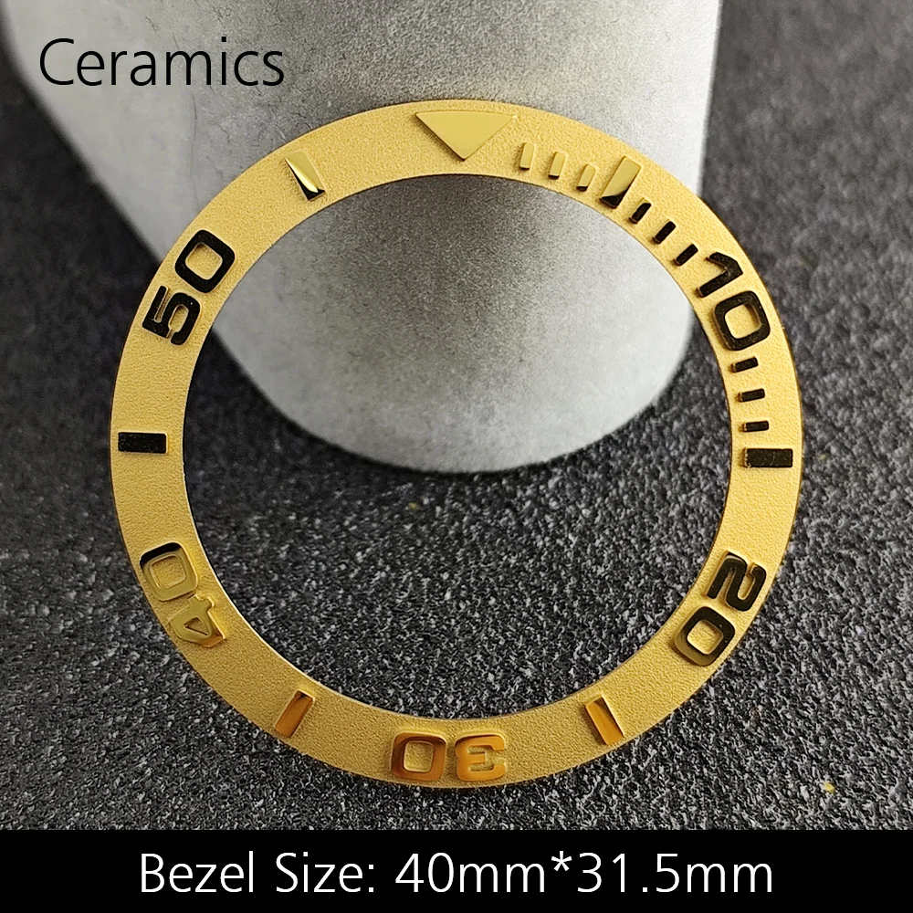 Blue Luminous Ceramic/Aluminum Watch Bezel Insert - Sloping 40mm