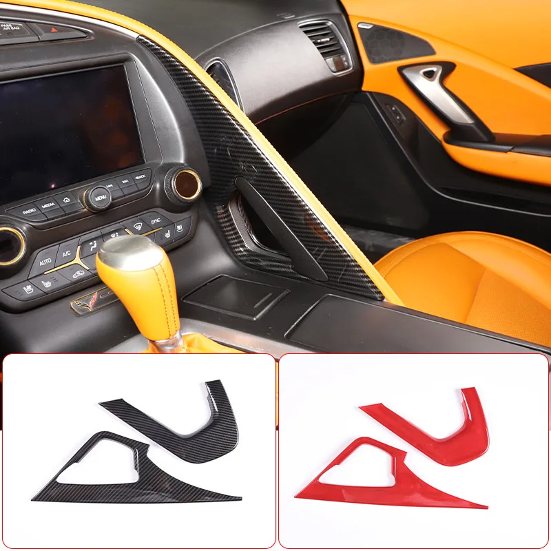 

ABS Carbon fiber For Chevrolet Corvette C7 2014-19 Car Center Control Handle Decorative Frame Cover Trim Sticker Car Accessories