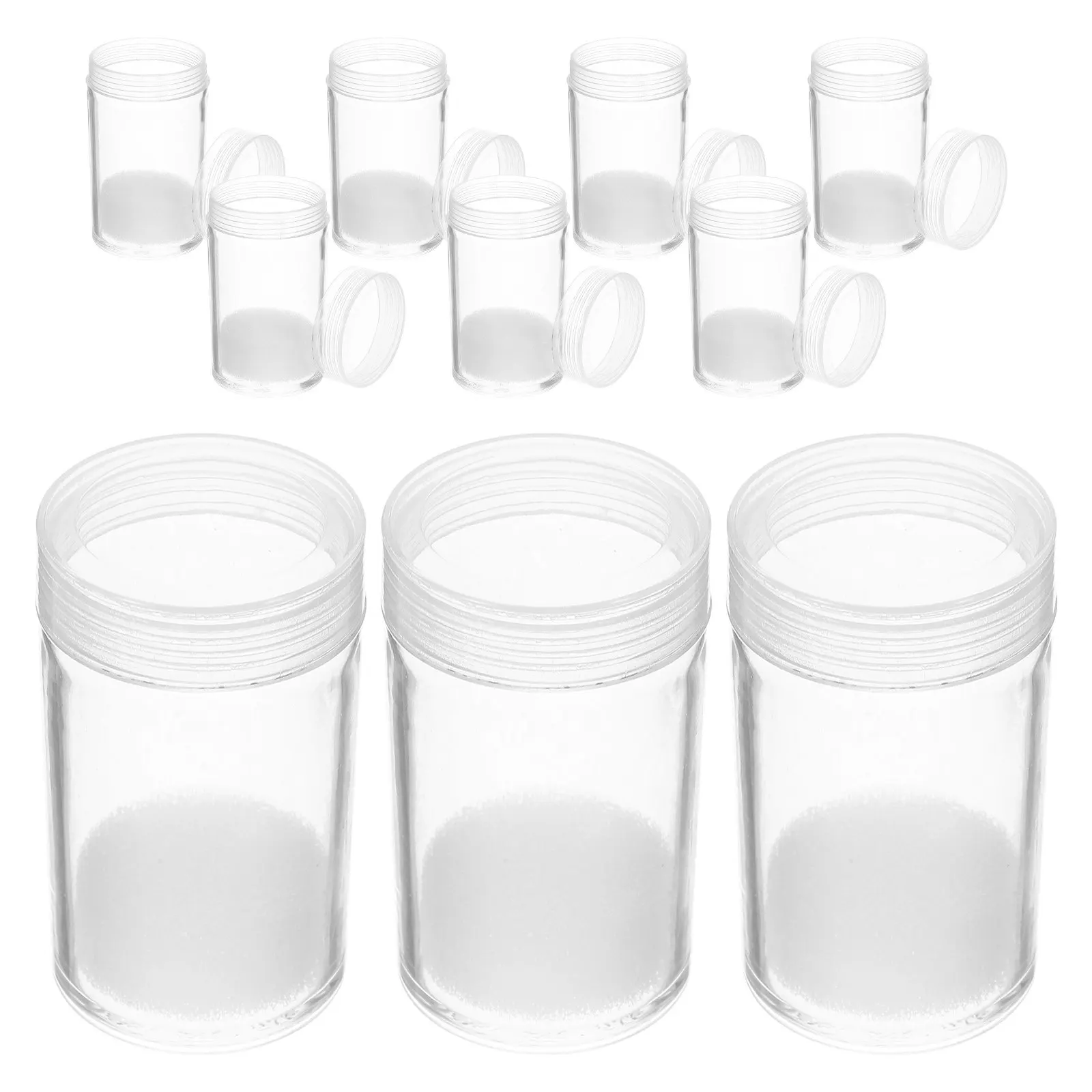 10Pcs 동전 보관 튜브 플라스틱 투명 원형 밀폐형 동전 홀더 보호용 보관 용기 주최자 수집