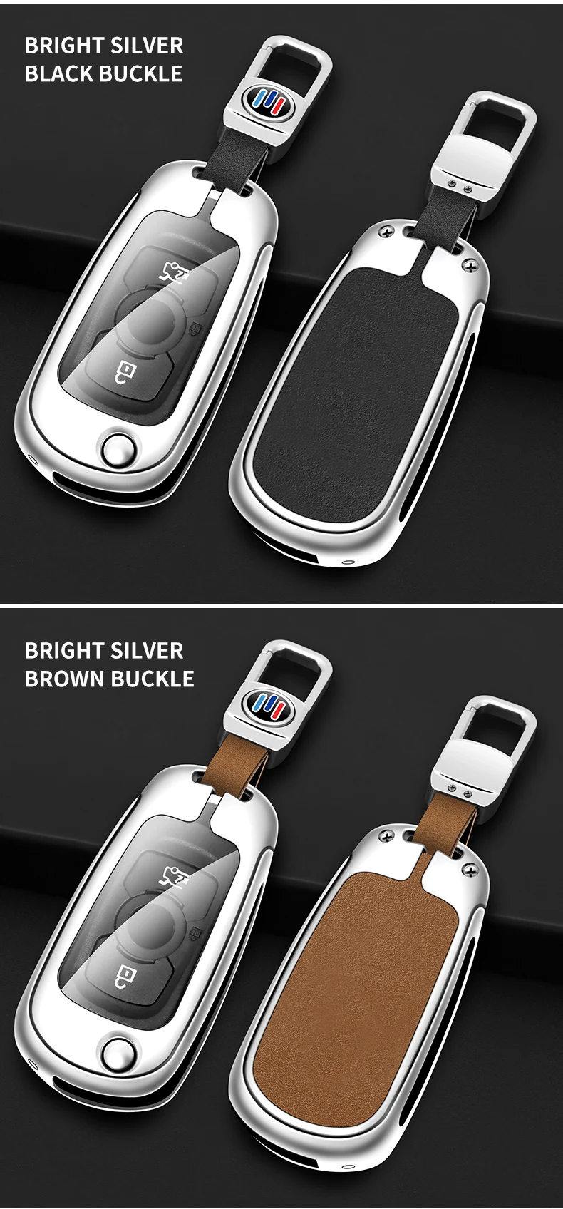 Custodia per chiave a scatto per auto in pelle metallica per Buick VERANO ENCORE GX GL6 2018 - 2020 per Opel Vauxhall Astra K Corsa Protector - Sffe840436965494ea55de0814fb210beC