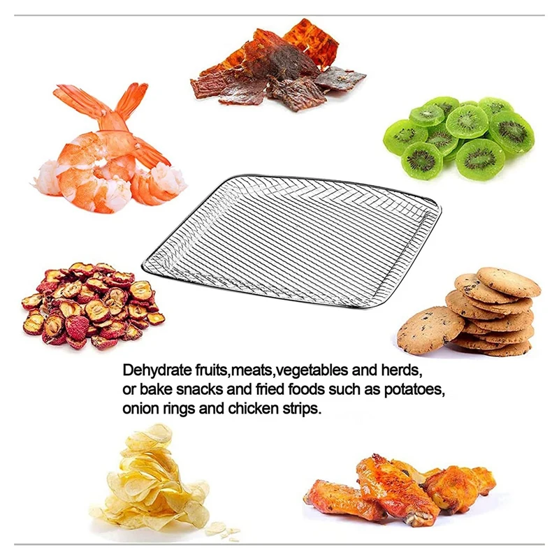 Dehydrator Rack Compatible with Chef-man 6.3 Quart Digital Air Fryer, 3Pack  , 304 Stainless Steel Air Fryer Rack Air Fryer Dehydrator Accessories 