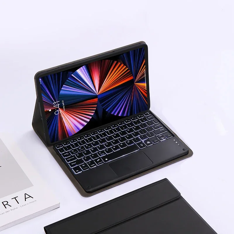 Enhanced 7-Color Backlit Keyboard Case with Multi-Language Cover