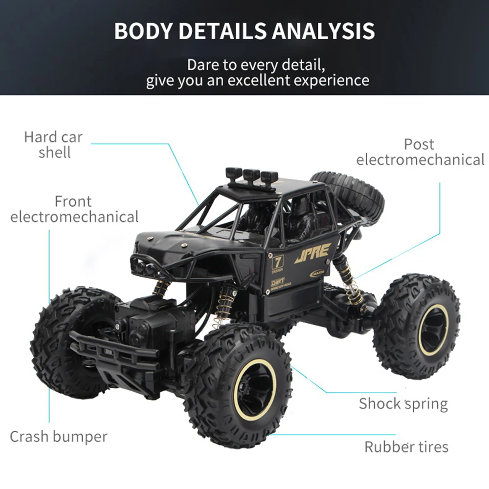 1:16 4WD RC카 락 크롤러 드라이브 카, 2.4G 무선 제어 RC카 장난감, 버기 고속 트럭, 남아용 오프로드 트럭 장난감