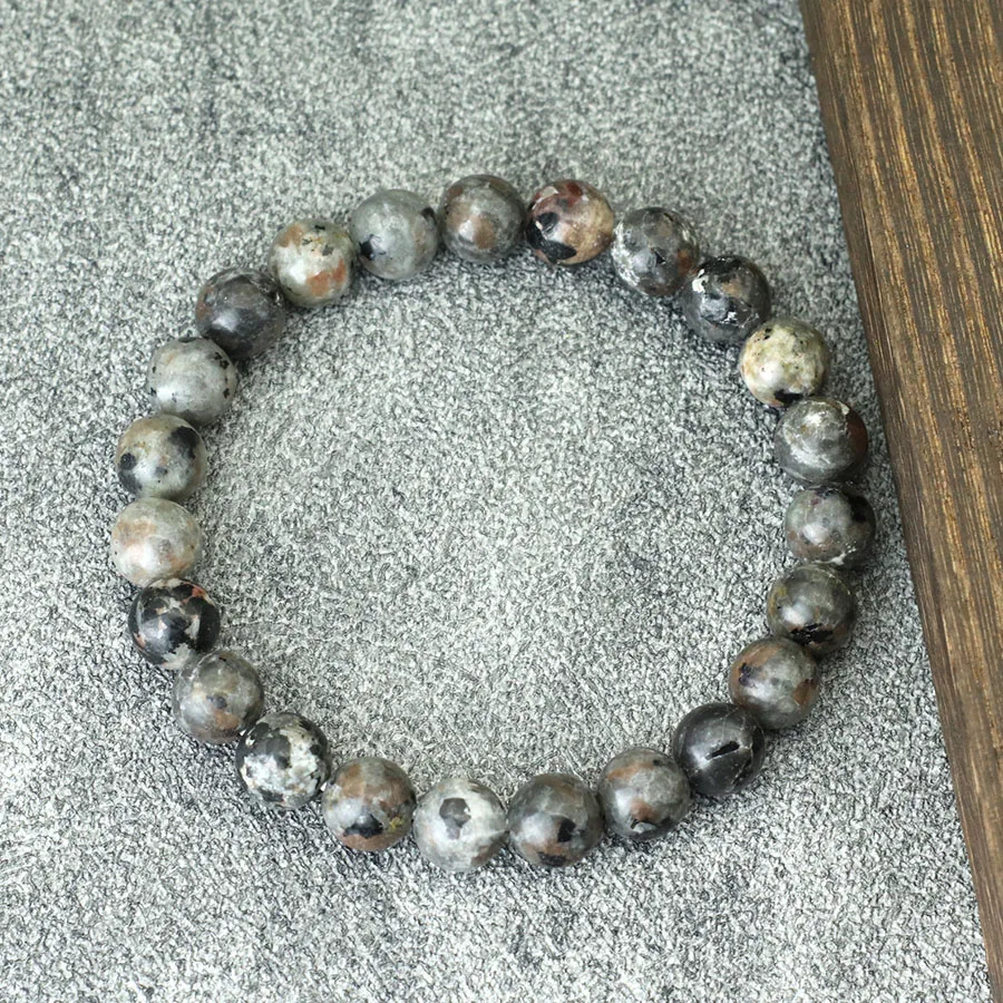 Natural Fire Stone Beaded Stretch Bracelet Unisex Jewelry