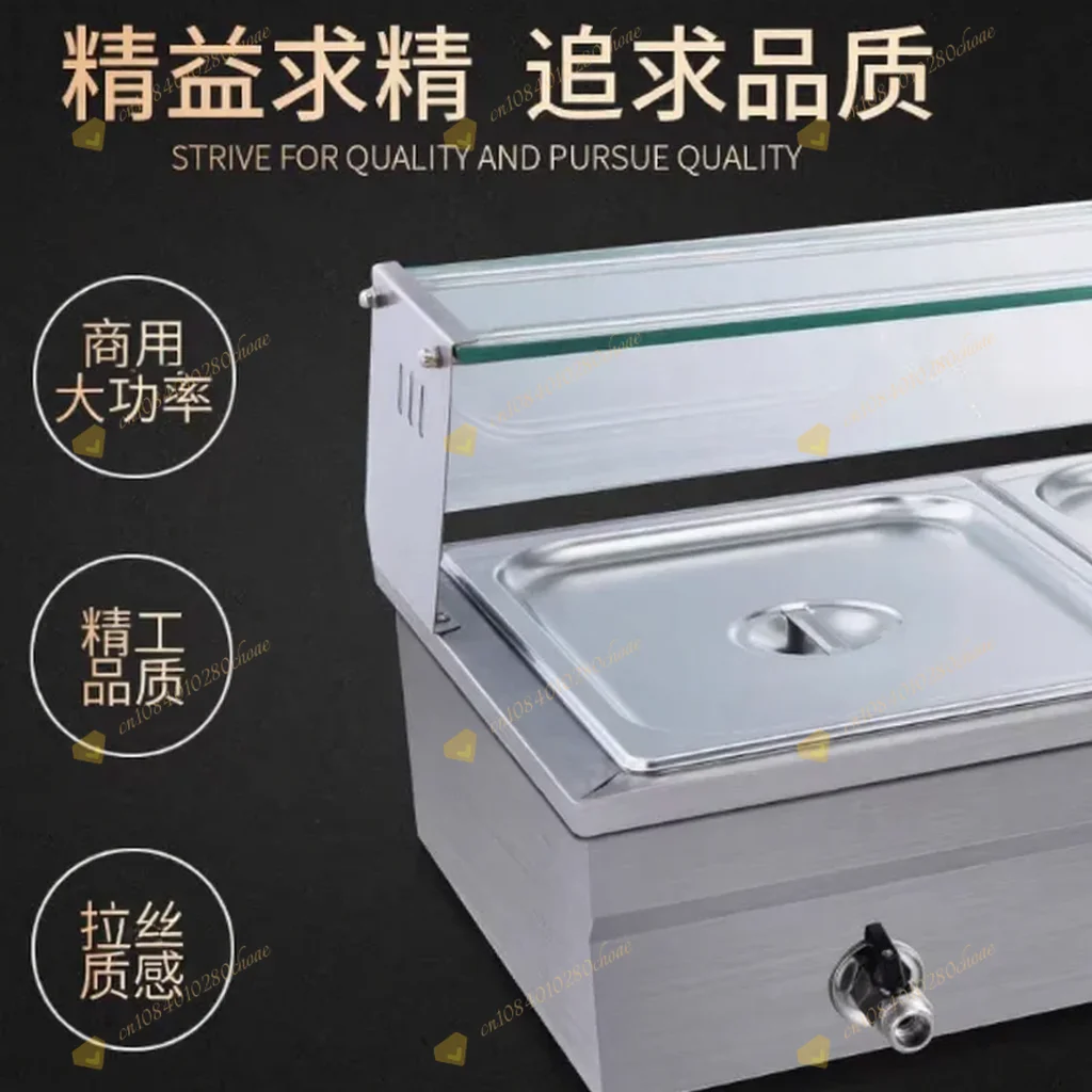 6 Pan x 1/3 GN Food Grade Stainelss Steel Commercial Food Steam Table 6-Inch Dee