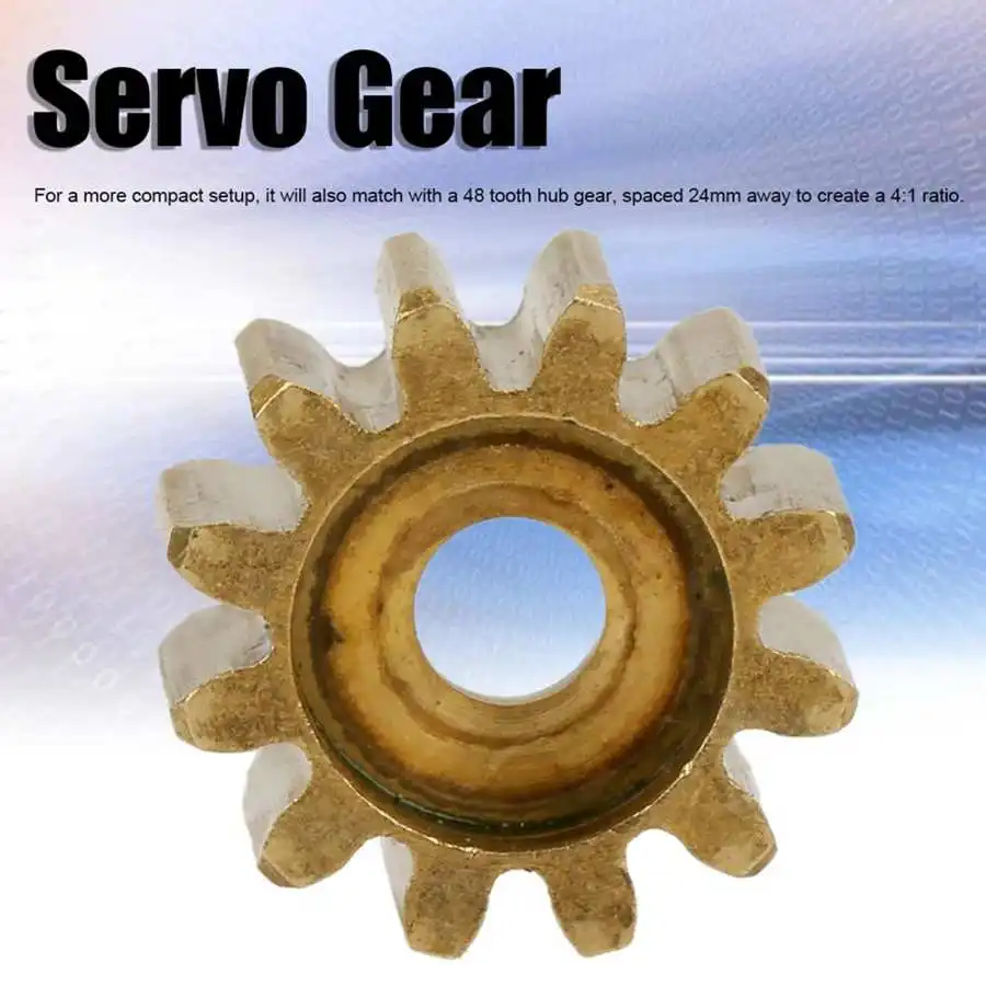 Description Picture 2 of item4305‑0025‑0012 Servo Gear 12 Tooth Brass Gear 25 Tooth Spline MOD 0.8 Gear Replacement Servo Parts 12 Tooth Servo Gear