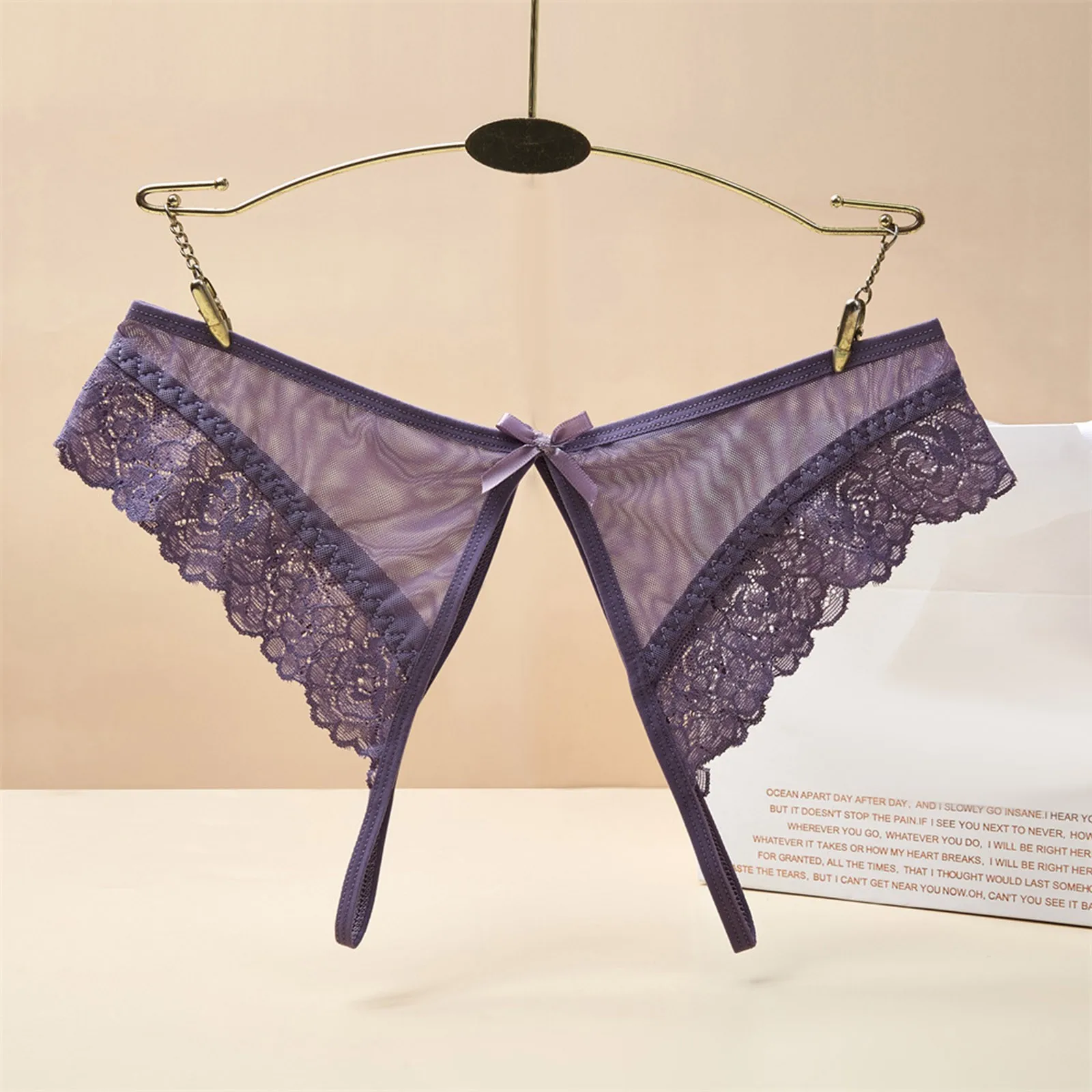 Lace Panties Female Underwear Women Panties Womens Underwear Sexy Lingerie Breathable Lace Hollow Out Raise The Buttocks Pure Brief Panties Mesh Thong Panties Lingerie For Ladies