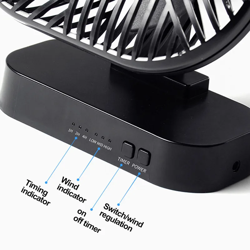 Magnetic USB Fan USB or AA Battery Powered Desk Fan with Three Speed Timing Function