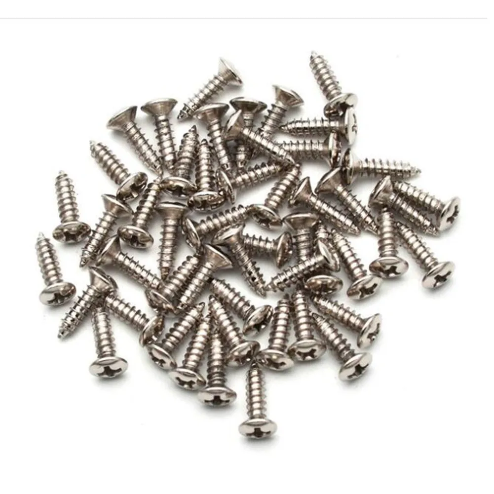 

50Pcs/box Electric Guitar Guard Plate Mounting Screw 3*12mm Guitar Picker Scraper Screw Suitable For ST Electric Guitar Bass
