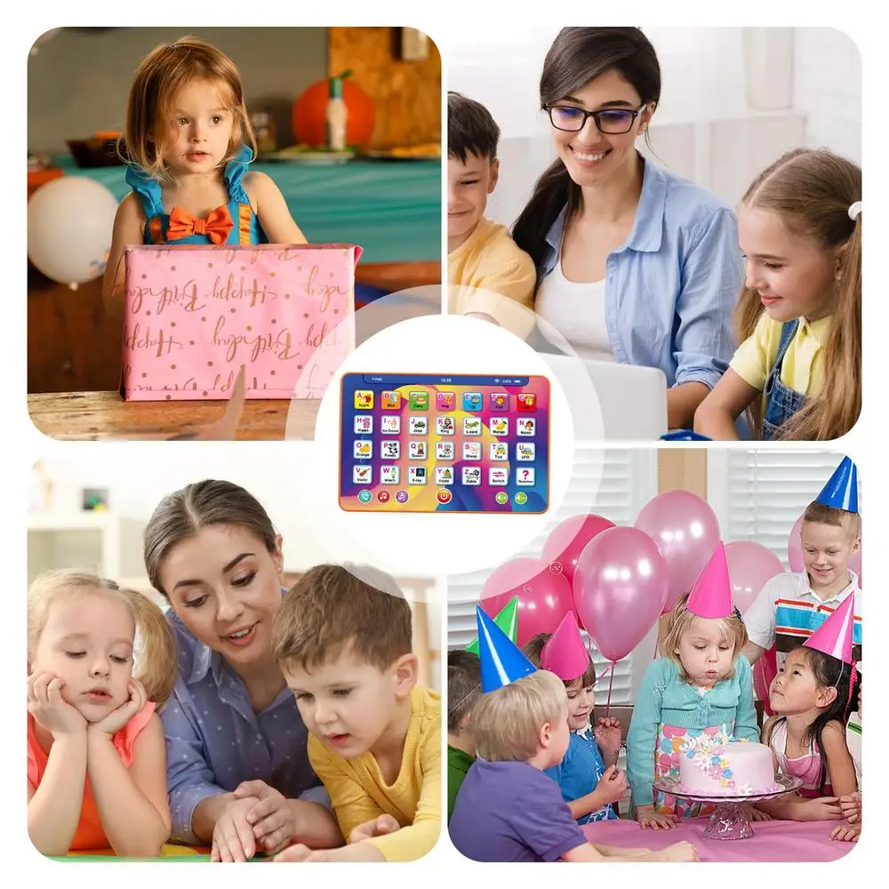 Childrens Learning Tablet 7-Inch Kids Smart Pad Ergonomic Alphabet Learning Preschool Learning Activities Touch & Learn Tablet