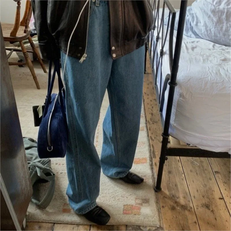 JIAERDI Vintage Blue Shoulder Bags Women High Street Suede Surface Chic Casual Handbag Purse Female Retro Underarm Bag Aesthetic