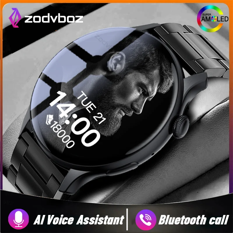 2023 New Smart Watch Men Always on Display Custom Dial Stress Index