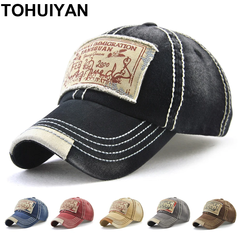 

Бейсболка TOHUIYAN, мужская, женская, повседневная, винтажная, из 100% хлопка