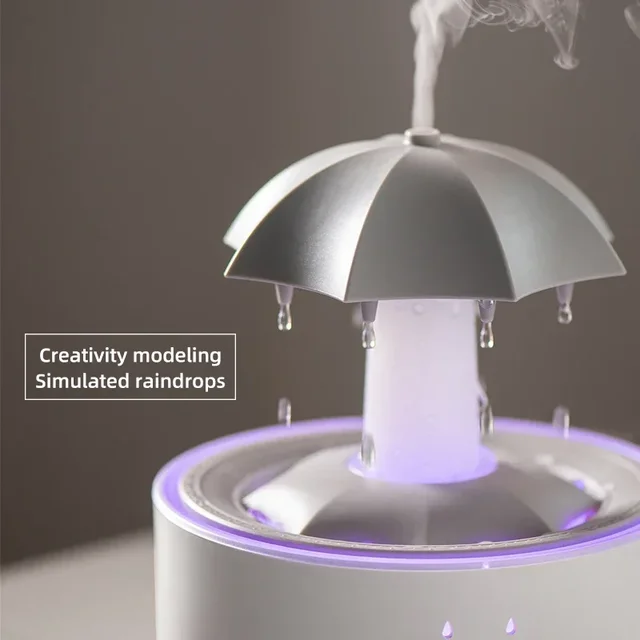 Cloud Rain Humidifier Raindrop Aroma Essential Oil Diffuserremote Control Night Light Desktop Fountain Water Drop Sound For Home 2