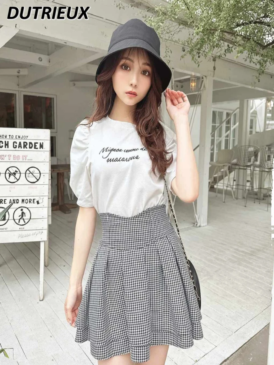 Spring and Summer Sweet Cute Girl Skirt High Waist Figure Flattering Culotte Versatile Lattice Kawaii Short Skirts for Women spring kids shoes fashion knitted little girl single shoes flat heels boys sneakers sot bottom breathable flying woven shoes