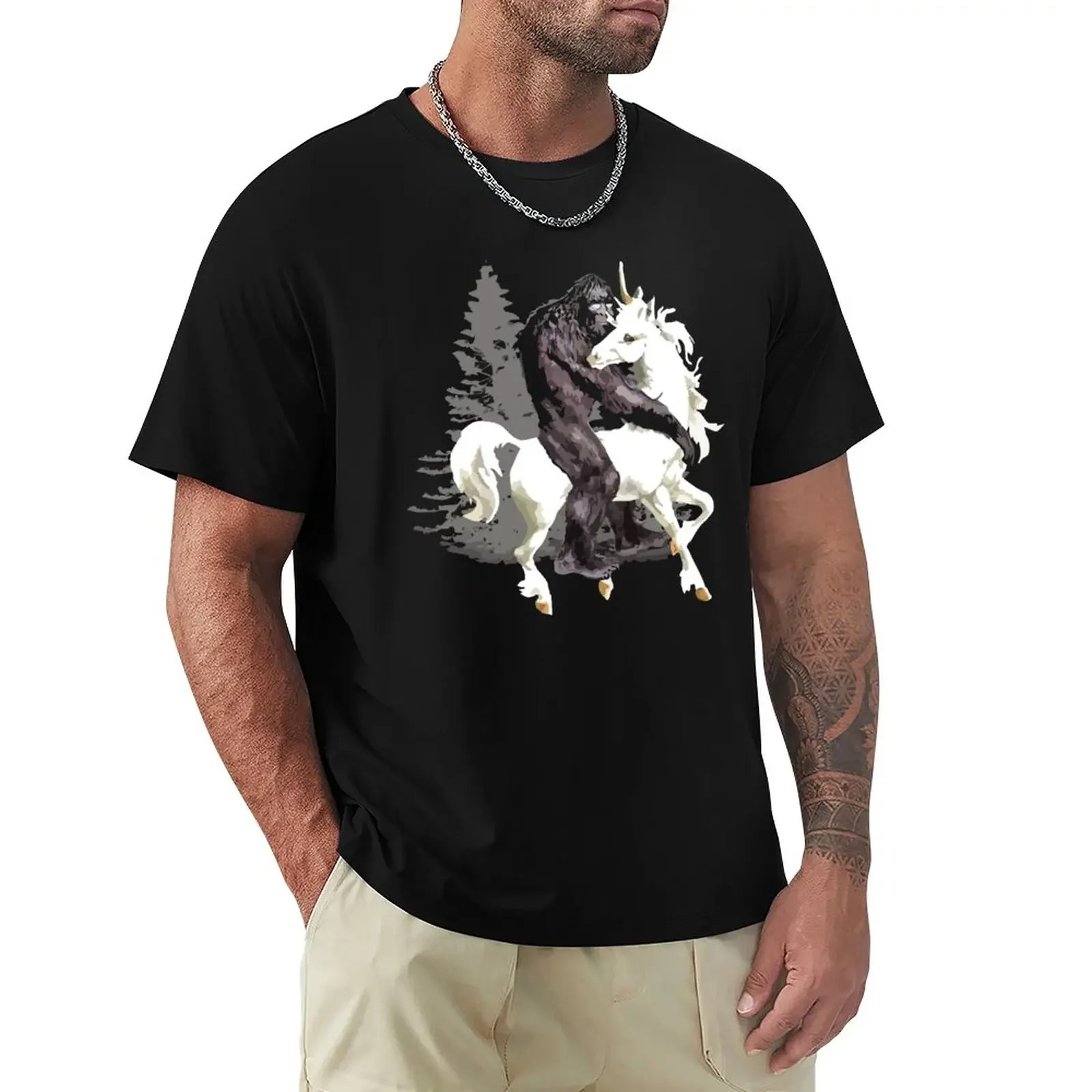 

Bigfoot Sasquatch Riding Unicorn T-Shirt sports fans blacks plain white t shirts men