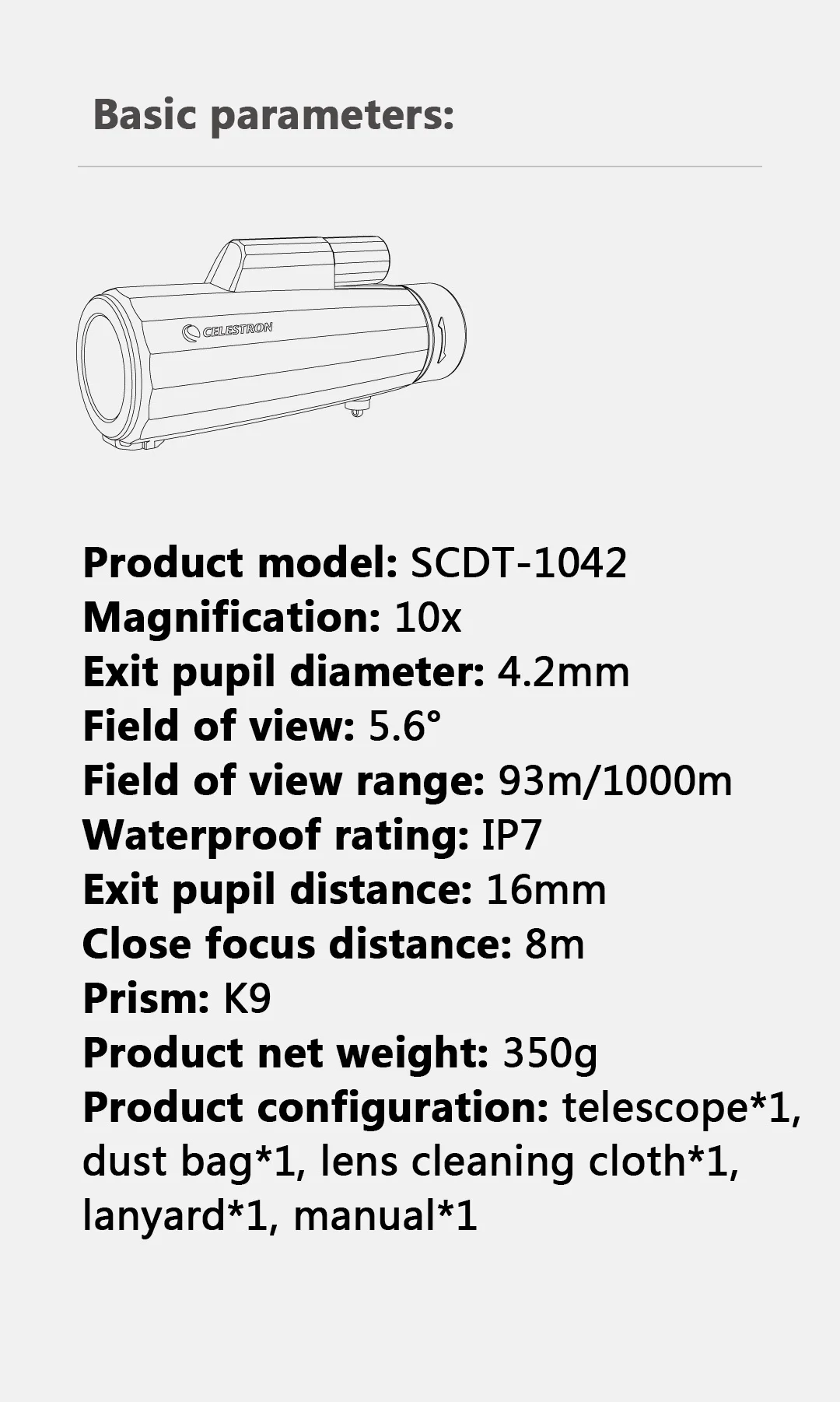 Xiaomi CELESTRON 10X Geometric Monoculars HD 5.6° Large Wide Angle FMC Telescope