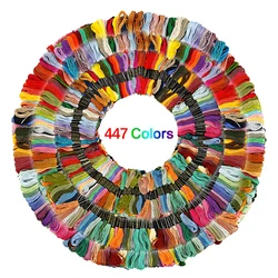 Vibrant Embroidery Thread Set - Cotton Skeins for Sewing, Crafts & Bracelet Making (447 colors)