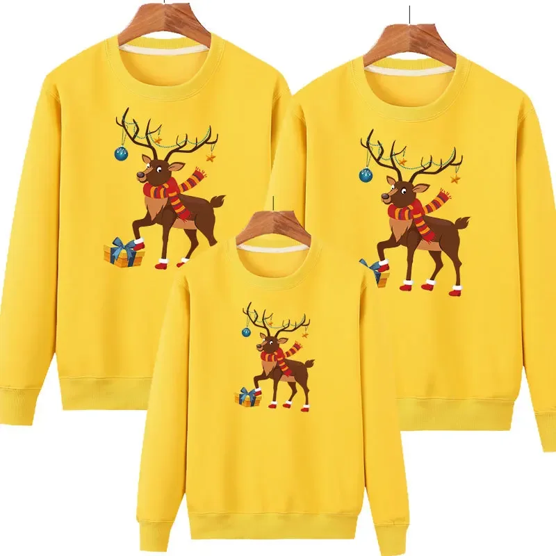 thumbnail image 5 of Conjunto familiar a juego con estampado de ciervos, sudaderas con capucha con estampado de manga larga para Navidad, sudadera para madre e hija, blusa, camisas para familia, 5 of 5