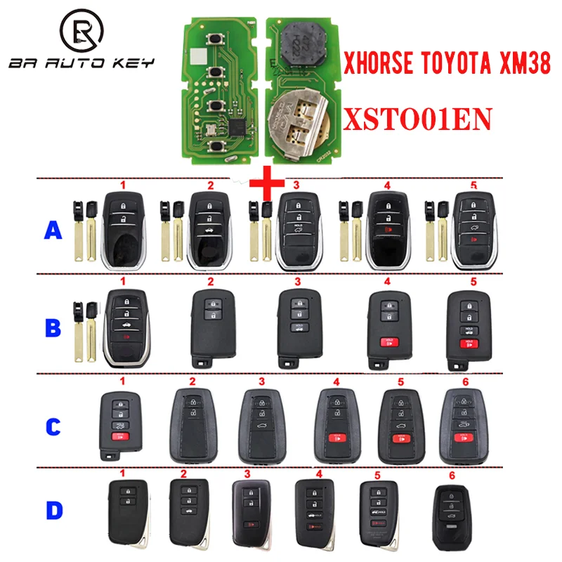 Xhorse VVDI Universal Remote Key Fob for Toyota for Lexus XM38 Generate For 4D 8A 4A Type all in 1 XSTO01EN With Original shell new arrival 50 pcs lot universal car key transponder shell kd xhorse vvdi blade head with chip holder for kia vw ford citroen