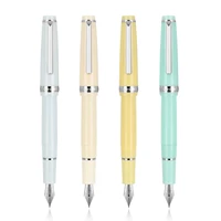 Jinhao 82 Acrylic Fountain Pen with F 0.5mm nib school office Supplies business writing ink pens sliver clip blue yellow green 1