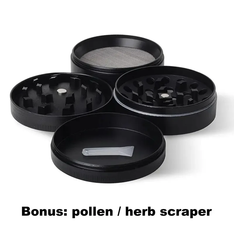 Metal Herb Grinder 1.6/2 Inch 4-layer Manual Tobacco Zinc Alloy Mortar Cigarette Cigar Grass Mills 1 set