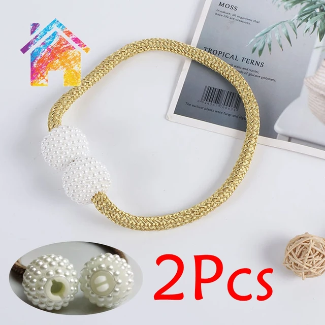 1 Piece of New Pearl Buckle Curtain Clip Curtain Frame Lace Buckle Clip Hanging Ball Buckle Lace Curtain Accessories Home Decora 2 Pcs Gold