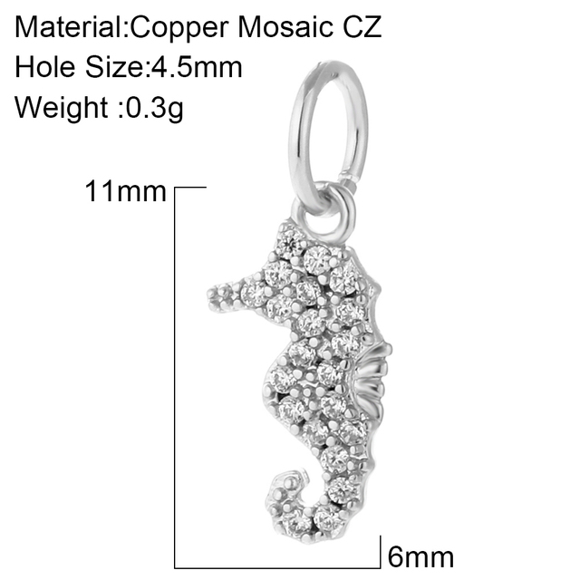Charms for Jewelry Making Crab Shell Seahorse Designer Jewelry Charms for Diy Earrings Necklace Bracelet Charm Copper