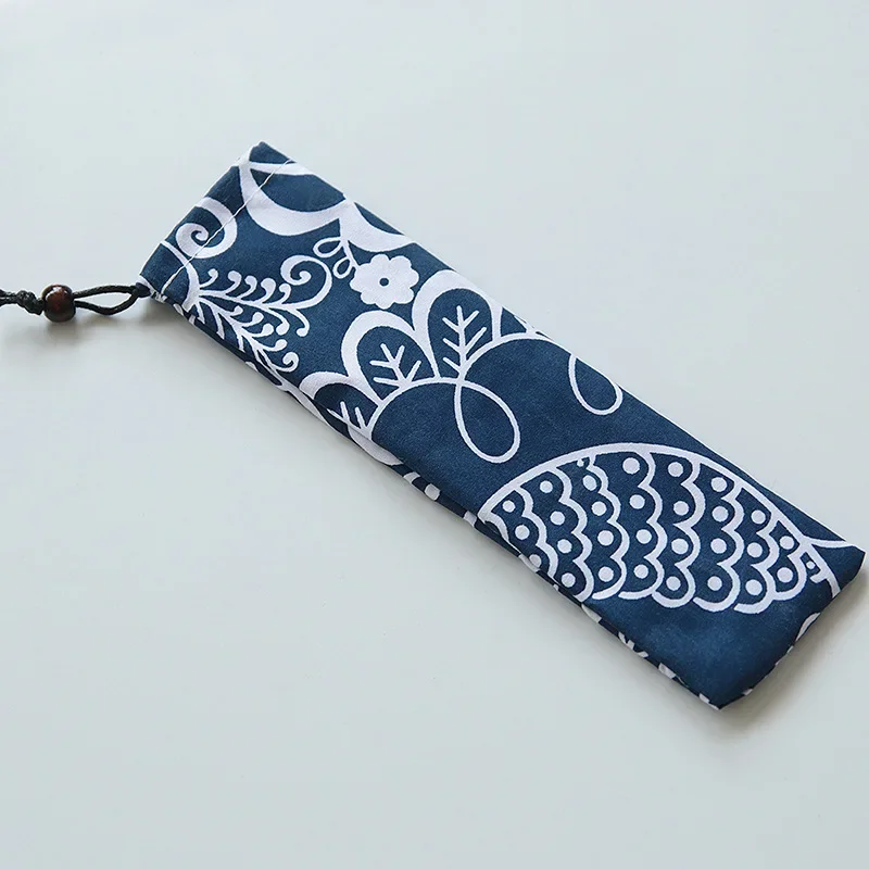Portable Cutlery Bag Cloth Linen Tableware Bamboo Chopsticks Knife Forks Spoon Container Japan Style Dinnerware Bag For Travel