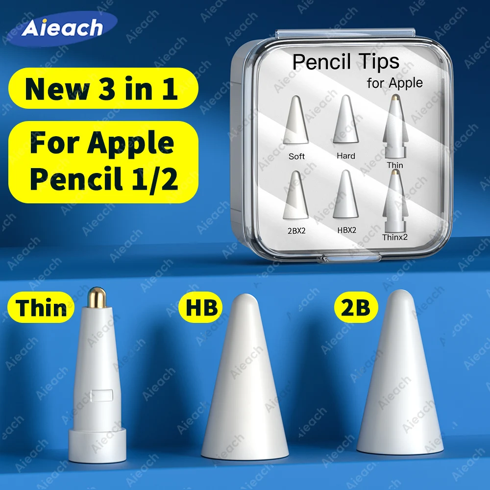 Punta Di Ricambio Staccabile 3 In 1 Per Apple Pencil 1St 2Nd Generation Nib Double Layer 2B Hb & Thin Nib Per Punte Di Matita Apple