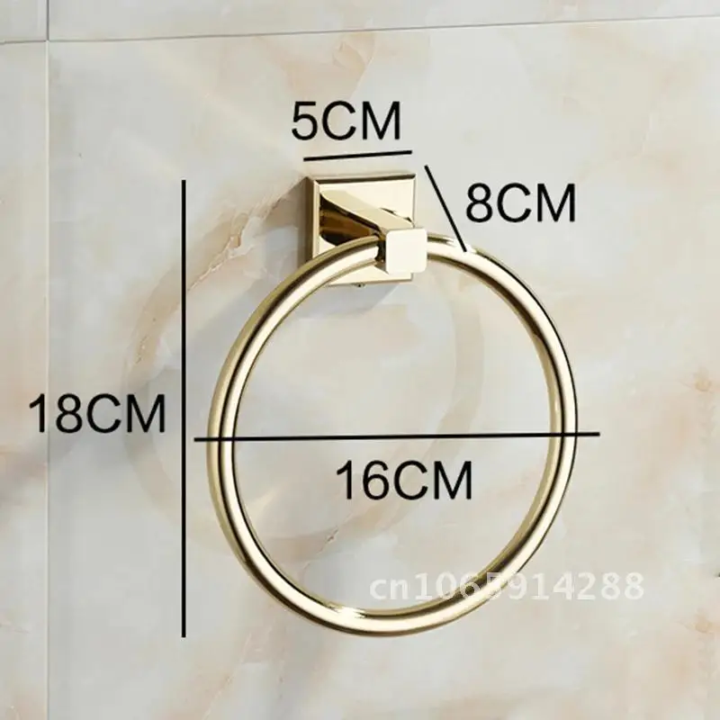 Round Towel Rings European Style Soild Brass Gold Holder Ring Bathroom Rings Towel Wall-Mounted