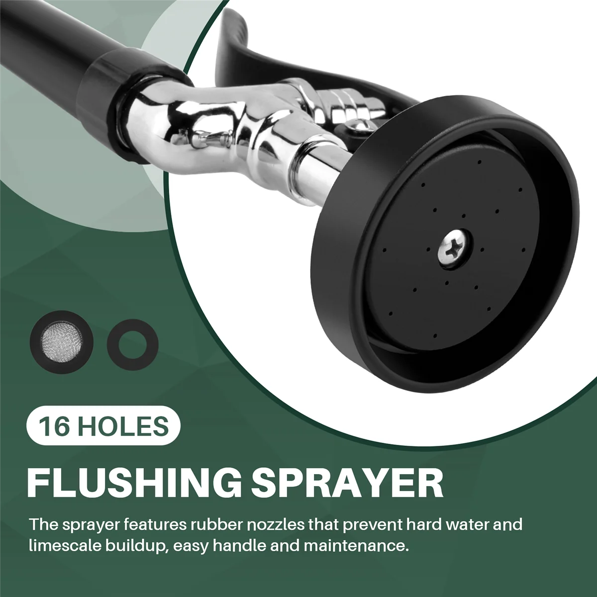 Pre Rinse Sprayer Commercial Kitchen Faucet Parts Chrome Finished (Black) DY