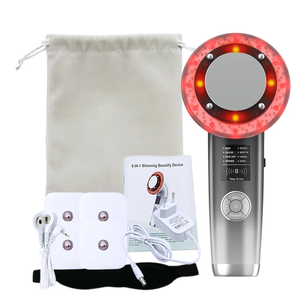 

8 IN 1 Ultrasound Cavitation EMS Fat Burner Body Slimming Massager Weight Loss RF LED Infrared Face Lifting Beauty Care Machine