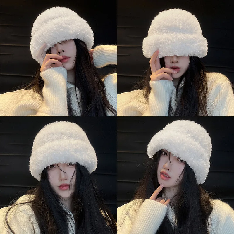 Autumn Winter Women's Hat 2022 New Simple Soft Beanie Thickening Knitted Cap Outdoor Warm Cold-Proof Bonnet Skull Beanie Hat