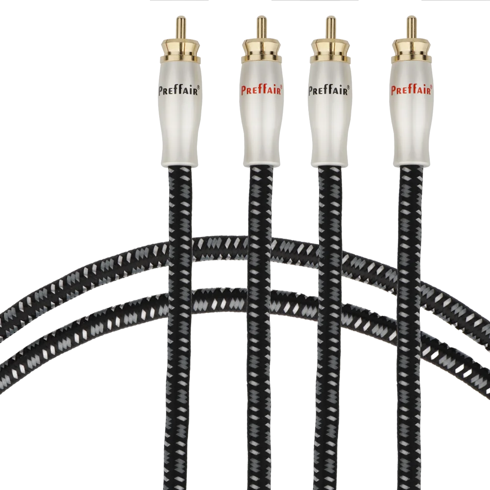 Pair High Quality Silver Plated OCC Male Male RCA Interconnect Cable