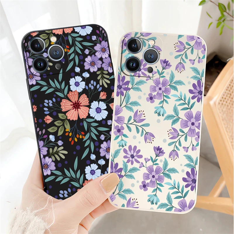 Charming Floral Shockproof Silicone Phone Case - Liquid Armor Protection