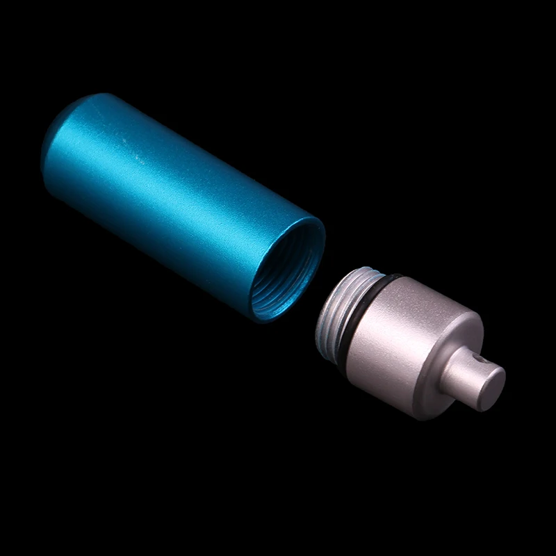 1Pc Portable Waterproof Aluminum Pill Box Medicine Case container Bottle Holder Keychain Carabiner Outdoor pill case pillbox
