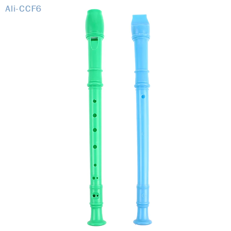 1Pc 8 Holes Plastic Flute Recorder or 10 Holes Wooden Flute Recorder Long Woodwind Instrument Colorful Instruments Gift